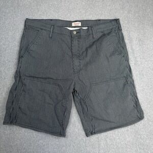 Levi Strauss Shorts Mens 40 Blue White Railroad Stripe Work Stretch Signature